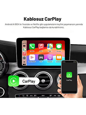 Getalink Android Ai Box 2GB-RAM 16GB-ROM ANDROID13 Hareket Halinde Video İzleme+Carplay+Androidauto+Netflix+Youtube