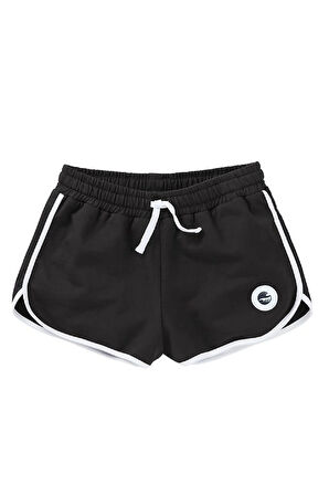 Pamuklu Kadın sporcu şortu , baya şort yan çift biyeli 3 cepli , bağcıklı lastikli