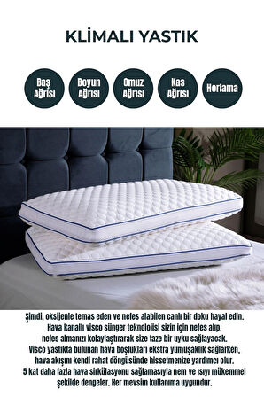 Tago Home Air Comfort Klimalı Hava Kanallı Ortopedik Visco Yastık