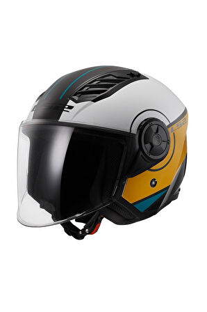 LS2 AIRFLOW 2 COVER YARIM KASK SIYAH - BEYAZ - KAHVE