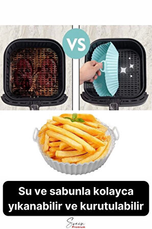 Isıya Dayanıklı Esnek Yıkanılabilir Yapışmaz Silikon Fırın Ve Airfryer Yuvarlak Model Pişirme Matı