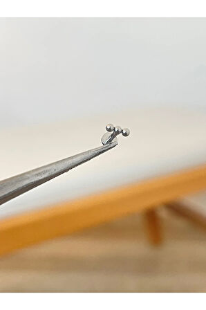 316 L Cerrahi Çelik 3 Top Conch Kıkırdak Helix Dudak Tragus Piercingi