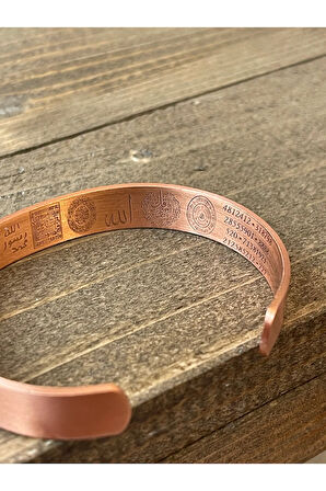 %100 Saf Bakır Bileklik Şans Tılsımlı Dualı Ayarlanabilir Ölçü Bakır Bileklik