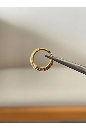 316 L Cerrahi Çelik 3 Sıra Burgu Modeli Halka Piercing Kıkırdak Helix Tragus Piercingi