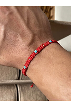 14 Ayar Altın Dorikalı Makrome Örgü Bileklik Firuze Taşlı Altın Zarif Altın Bileklik