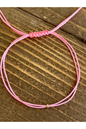 14 Ayar Altın Dorika Detaylı Çift İpli Altın Bereket Bilekliği