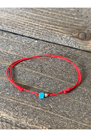 14 Ayar Altın Dorika Detaylı Doğal Firuze Taşlı El İşi Şans Bilekliği