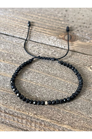 14 Ayar Altın Dorika Detaylı Kristal Taşlı Zarif Altın Bileklik