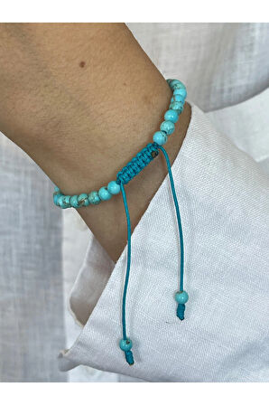 14 Ayar Altın Burgu Detaylı Natural Firuze Taşlı Zarif Altın Bileklik