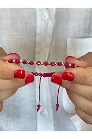 14 Ayar Altın Dorikalı Natural Yakut Taşlı Zarif Altın Bileklik