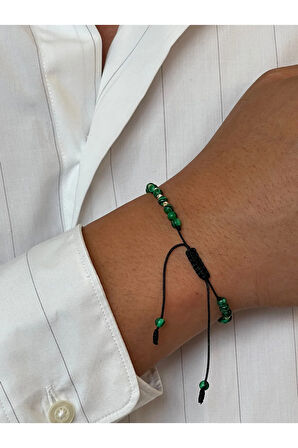 14 Ayar Altın Tamtur Dorikalı Malahit Taşlı Tasarım Şık Altın Bileklik