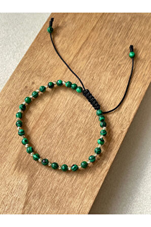 14 Ayar Altın Tamtur Dorikalı Malahit Taşlı Tasarım Şık Altın Bileklik