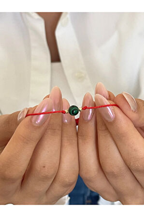 14 Ayar Altın Malahit Taşlı Çift Altın Dorikalı Zarif Altın Bileklik