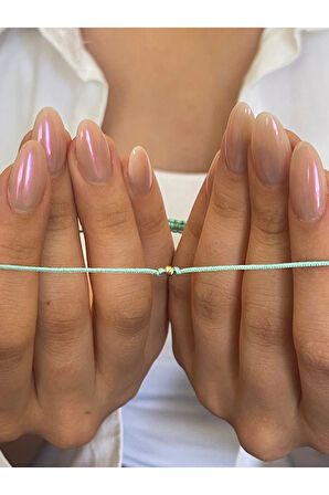 14 Ayar Altın Dorikalı Turkuaz İpli Zarif Altın Bileklik