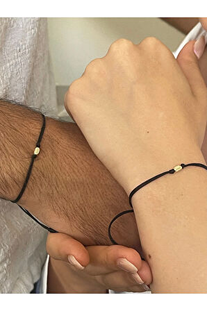 14 Ayar Altın Çift Bilekliği ,Altın Sevgi Şans Bilekliği