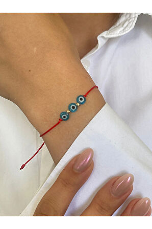 14 Ayar Altın Nazar Boncuklu Altın Dorikalı Altın Şans Bilekliği