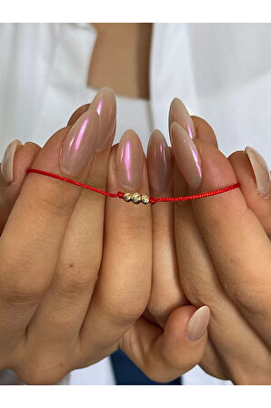 14 Ayar Altın Nazar Boncuklu 3 Dorikalı Altın Şans Bilekliği