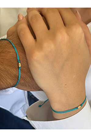 14 Ayar Altın Çift Bilekliği ,Altın Sevgi Şans Bilekliği