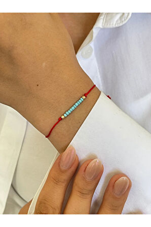 14 Ayar Altın Mavi Boncuklu Altın Dorikalı Zarif Altın Bileklik