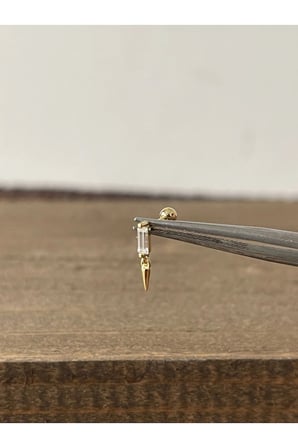 925 Ayar Gümüş Altın Renk Spayk Helix Tragus Kıkırdak Piercingi Gümüş Piercing