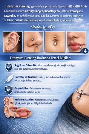 Yüksek Kalite G23 Titanium 3 Daire Sallantı Zirkon Titanyum Göbek Piercing
