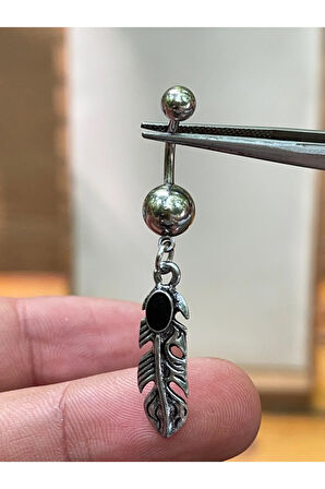 316 L Cerrahi Çelik Sallantılı Etnik Model Göbek Piercingi