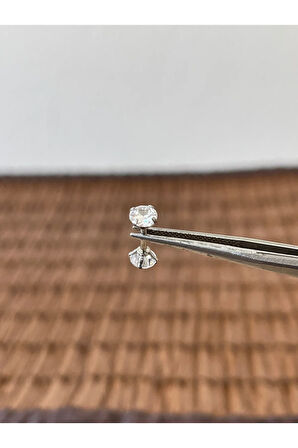 316 L Cerrahi Çelik Çift Taraflı Zirkon Taşlı Dudak Helix Tragus Kıkırdak Piercingi
