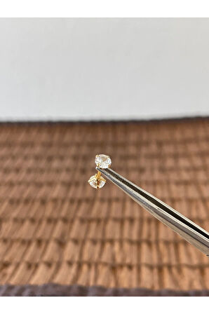316 L Cerrahi Çelik Çift Taraflı Zirkon Taşlı Dudak Helix Tragus Kıkırdak Piercingi