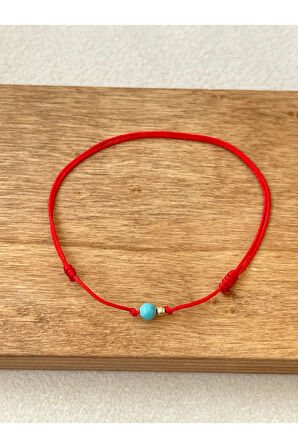 14 Ayar Altın Dorika Detaylı Doğal Oval Firuze Taşlı Zarif Altın Halhal