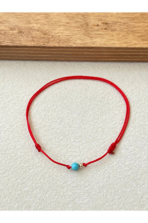 14 Ayar Altın Dorika Detaylı Doğal Oval Firuze Taşlı Zarif Altın Halhal