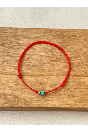 14 Ayar Altın Dorika Detaylı Doğal Küp Firuze Taşlı Zarif Altın Halhal