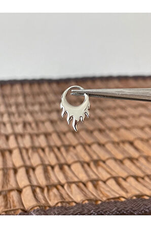 316 L Cerrahi Çelik Anti Alerjik Alev Modeli Kilitli Halka Piercing 8mm x 1,2 mm