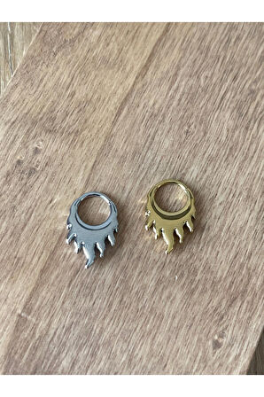 316 L Cerrahi Çelik Anti Alerjik Alev Modeli Kilitli Halka Piercing 8mm x 1,2 mm