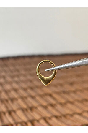 316 L Cerrahi Çelik Anti Alerjik V Modeli Kilitli Halka Piercing 8 mm x 1,2 mm