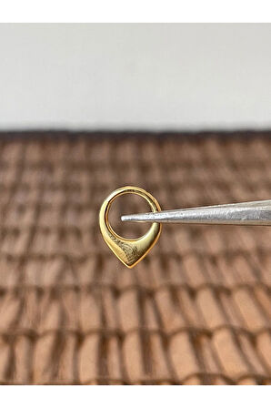 316 L Cerrahi Çelik Anti Alerjik V Modeli Kilitli Halka Piercing 8 mm x 1,2 mm