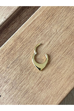 316 L Cerrahi Çelik Anti Alerjik V Modeli Kilitli Halka Piercing 8 mm x 1,2 mm