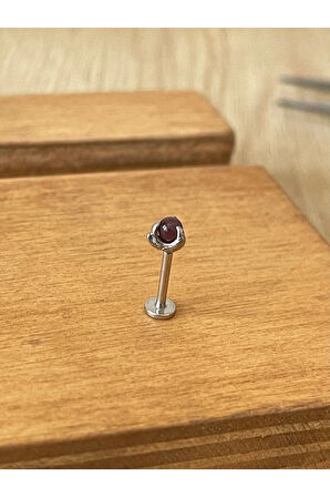 316 L Cerrahi Çelik Anti Alerjik Pençe Modeli Kaplangözü Taşlı Kıkırdak Helix Tragus Piercingi