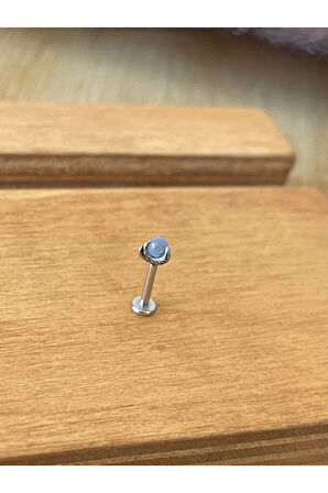 316 L Cerrahi Çelik Anti Alerjik Pençe Modeli Opal Taşlı Kıkırdak Helix Tragus Piercingi