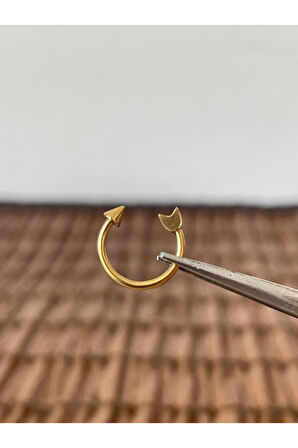 316 L Cerrahi Çelik Anti Alerjik Ok Yay Modeli Halka Piercing 10mm x 1,2mm