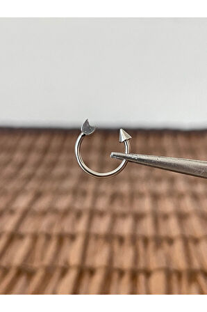 316 L Cerrahi Çelik Anti Alerjik Ok Yay Modeli Halka Piercing 10mm x 1,2mm