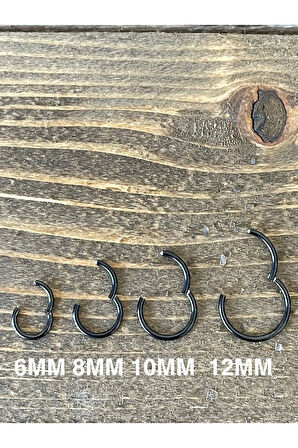 316 L Cerrahi Çelik Anti Alerjik Kilitli Halka Piercing SiyahRenk