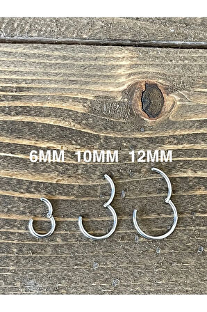 316 L Cerrahi Çelik Anti Alerjik Kilitli Halka Piercing Gümüş Renk