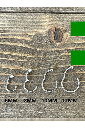 316 L Cerrahi Çelik Anti Alerjik Top Kilitli Halka Piercing Gümüş Renk