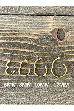 316 L Cerrahi Çelik Anti Alerjik Top Kilitli Halka Piercing Gold Renginde