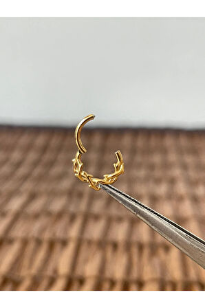 316 L Cerrahi Çelik Sarmaşık Modeli Kilitli halka Piercing 8 mm x 1,2 mm