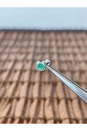 316 L Cerrahi Çelik Mineli Kurbağa Dudak Kıkırdak Helix Tragus Piercingi 8mm x 1,2mm