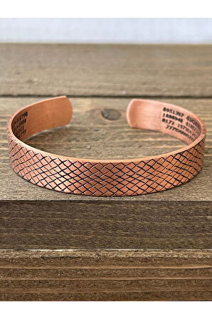 Saf Bakır Bilkeklik Koruma Dualı Şans Rakamlı Koruma Tılsımlı Bakır Bileklik