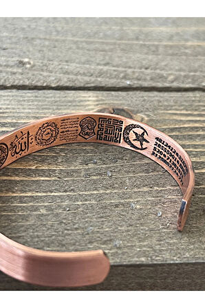 Saf Bakır Bilkeklik Koruma Dualı Şans Rakamlı Koruma Tılsımlı Bakır Bileklik