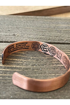 Saf Bakır Bilkeklik Koruma Dualı Şans Rakamlı Koruma Tılsımlı Bakır Bileklik