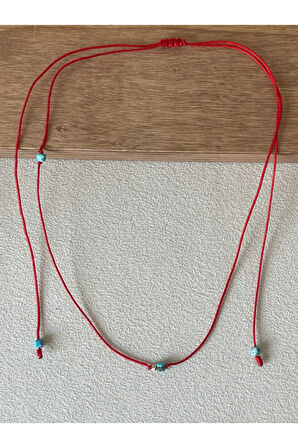 14 Ayar Altın Kolye Firuze Taşlı Altın Şans Kolyesi